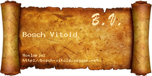 Bosch Vitold névjegykártya